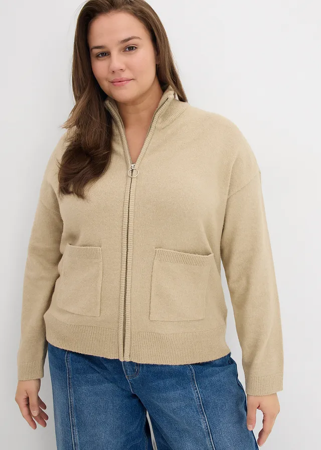 Vest met ritssluiting, Kleur: mat rietgroen