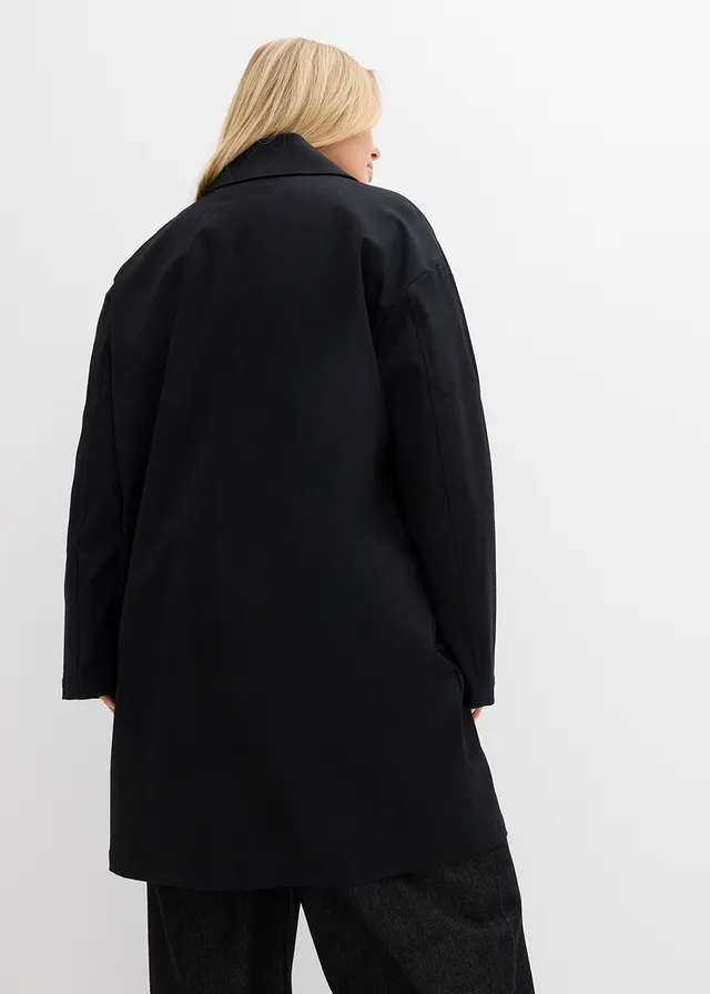 Waterafstotende trenchcoat, Kleur: zwart