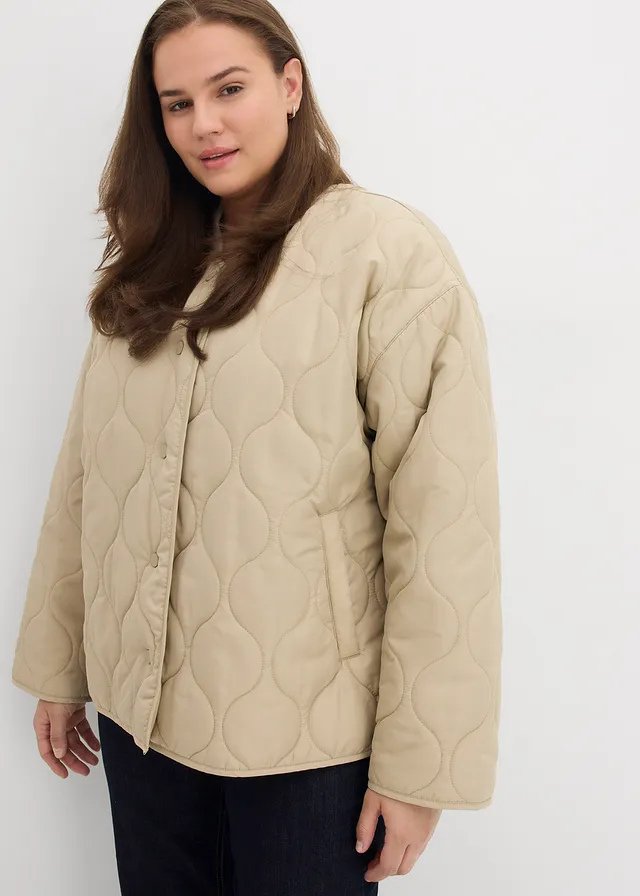 Veste matelassée ultra-légère, oversize, Couleur: roseau mat