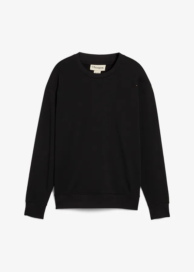 Oversized sweater van biologisch katoen, Kleur: zwart