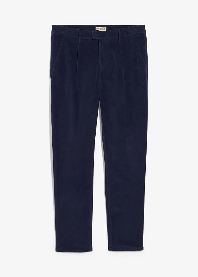 Regular fit stretch corduroy broek met biologisch katoen, tapered