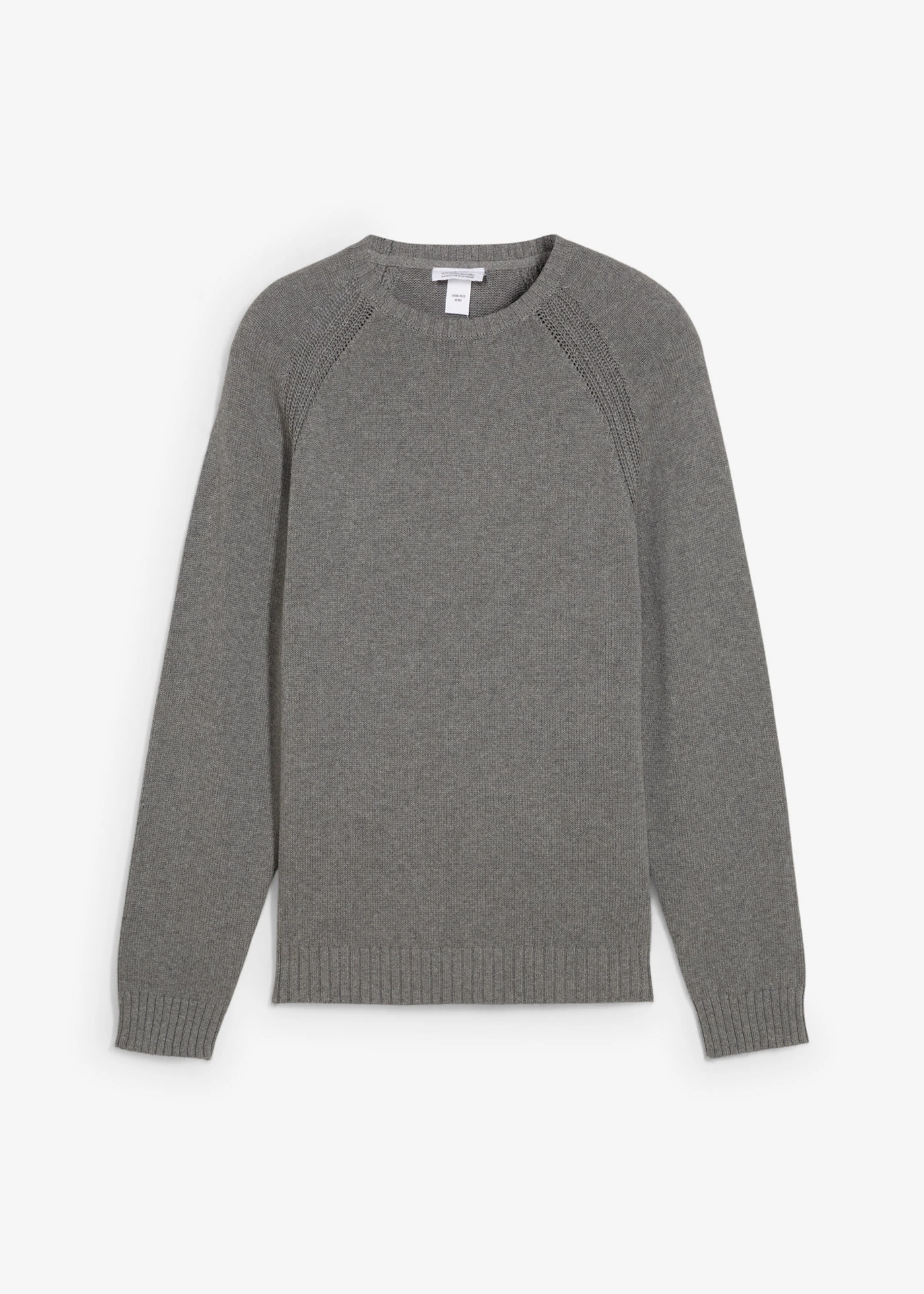 Fijngebreide trui van recyclebaar katoen • grijs gemêleerd • bonprix online shop