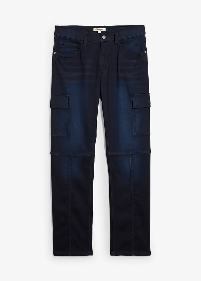 Blugi casual Regular Fit în stil cargo jogger, cu talie confortabilă, drepți