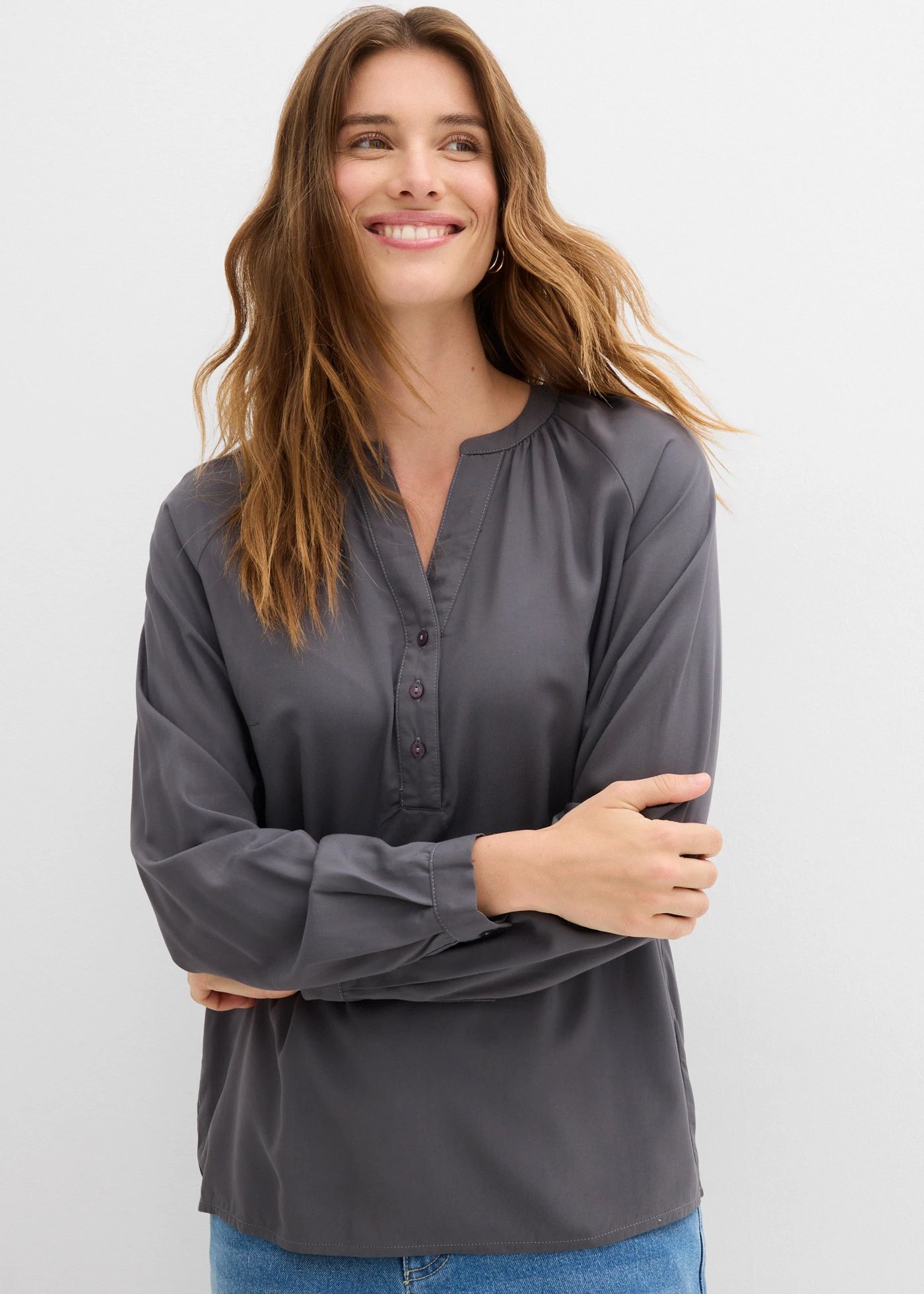 Blouse en viscose • gris ardoise • Boutique bonprix