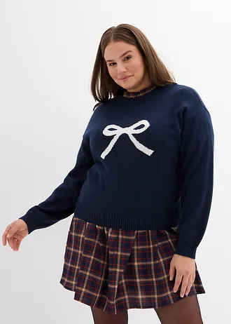 Trui, Kleur: donkerblauw-wolwit