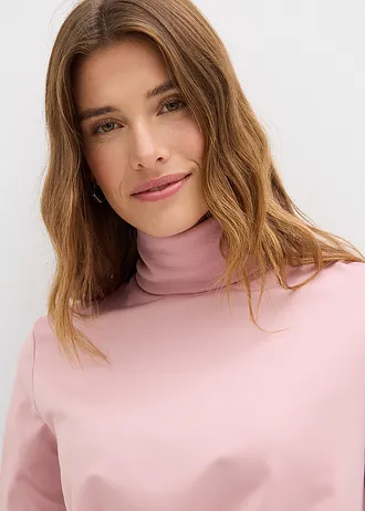 Pull thermique en polaire à col roulé • rose cendré • Boutique bonprix