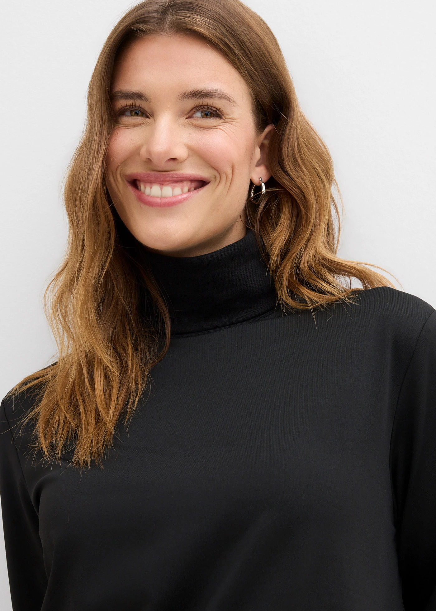 Warm thermoshirt van fleece met col • zwart • bonprix online shop