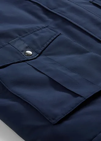 Gewatteerde winterjas met corduroy kraag • donkerblauw • bonprix online shop