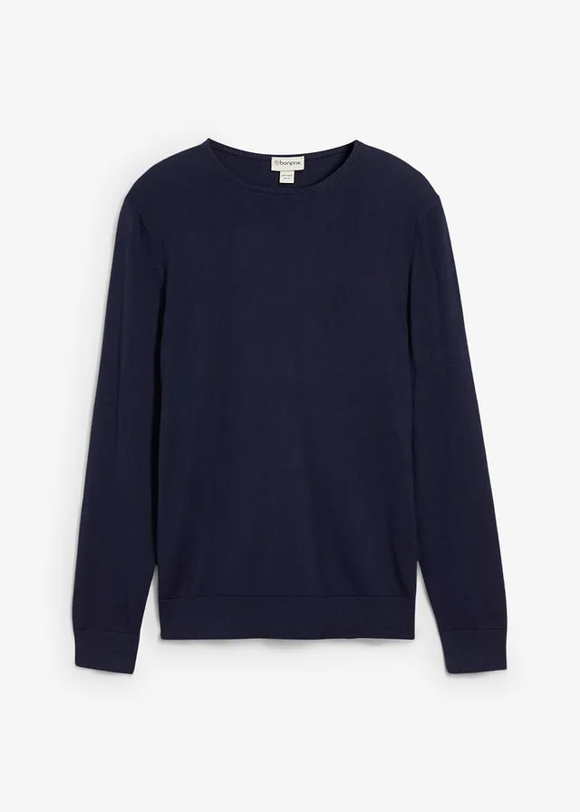 Svetr z jemné pleteniny s luxusní merino vlnou • tmavě modrá • bonprix obchod