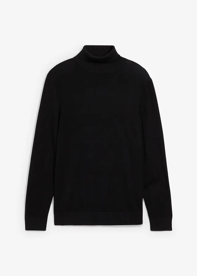 Jemne pletený rolák s merino vlnou, Slim Fit