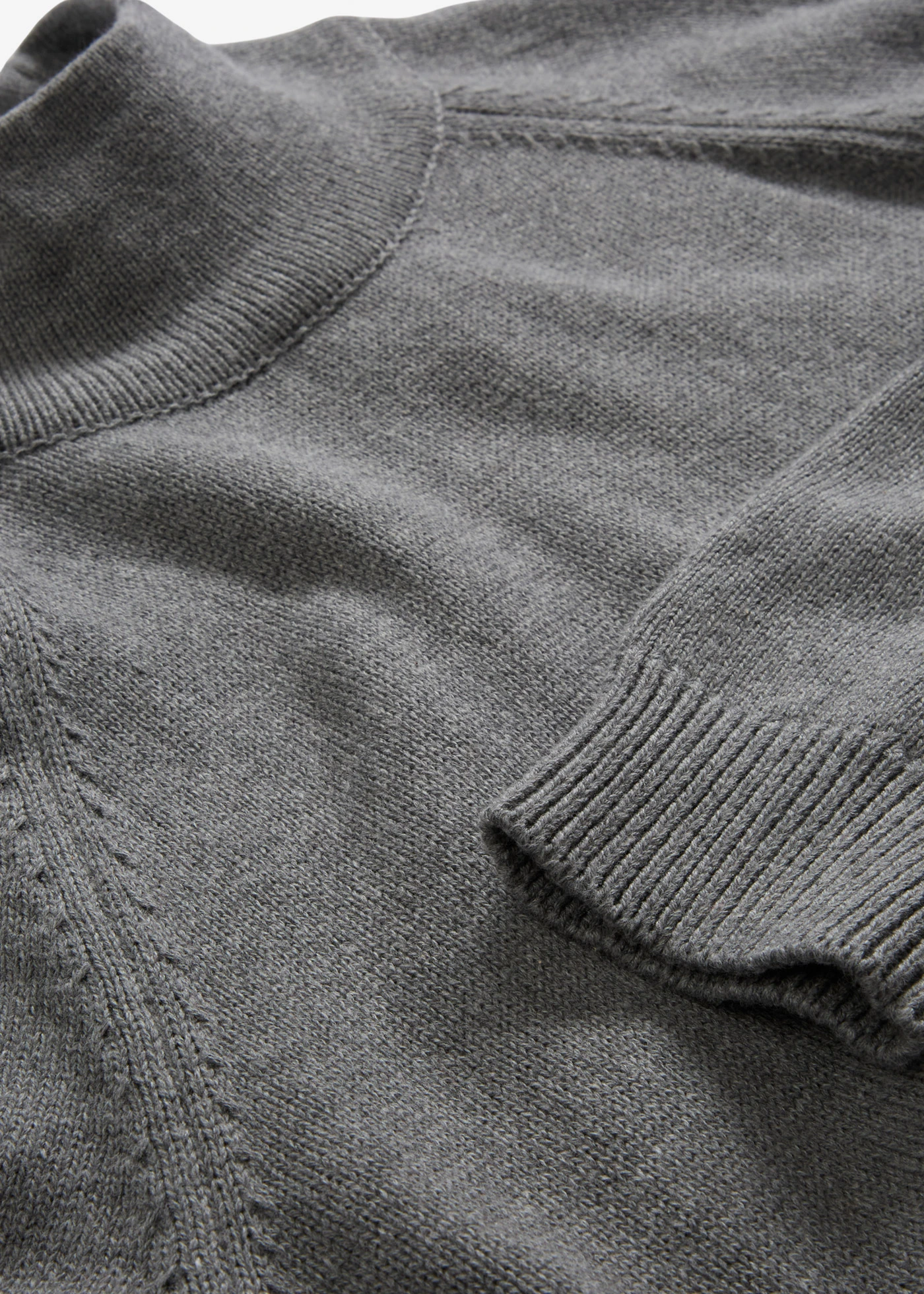 Svetr s rolákovým límcem, z čisté bavlny • šedý melír • bonprix obchod