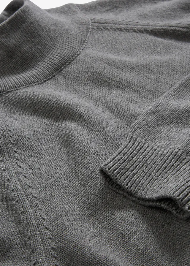 Pull col roulé 100% coton • gris chiné • product-page.page-title-suffix