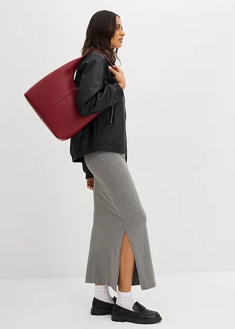 Midi sukně ze splývavé viskózy • šedý melír • bonprix obchod