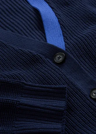 Fijn gebreid vest, Kleur: donkerblauw-edelsteenblauw