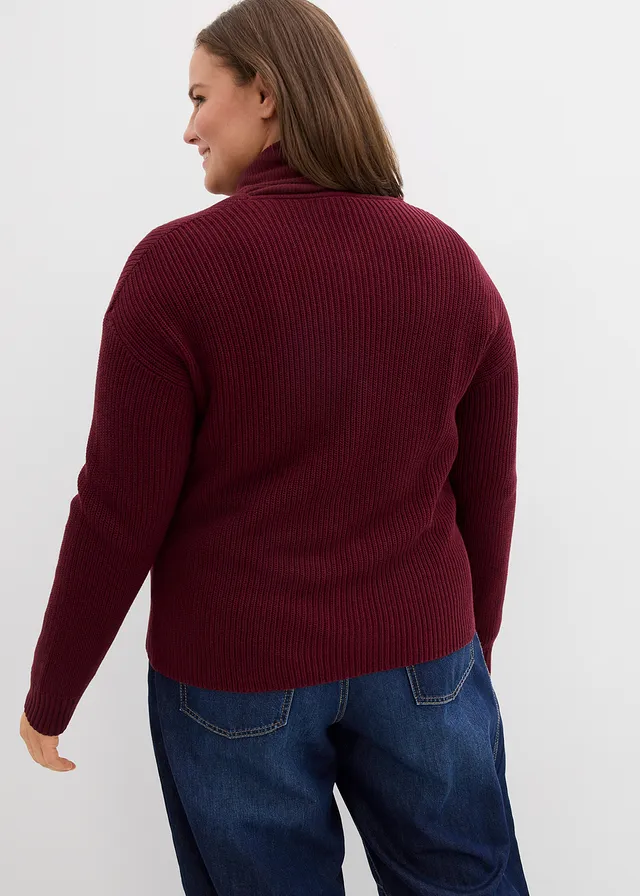 Gilet en maille à nœuds, Couleur: bordeaux