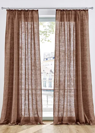 Gordijn met structuur in diverse maten (1 stuk) • donkerbruin • bonprix online shop