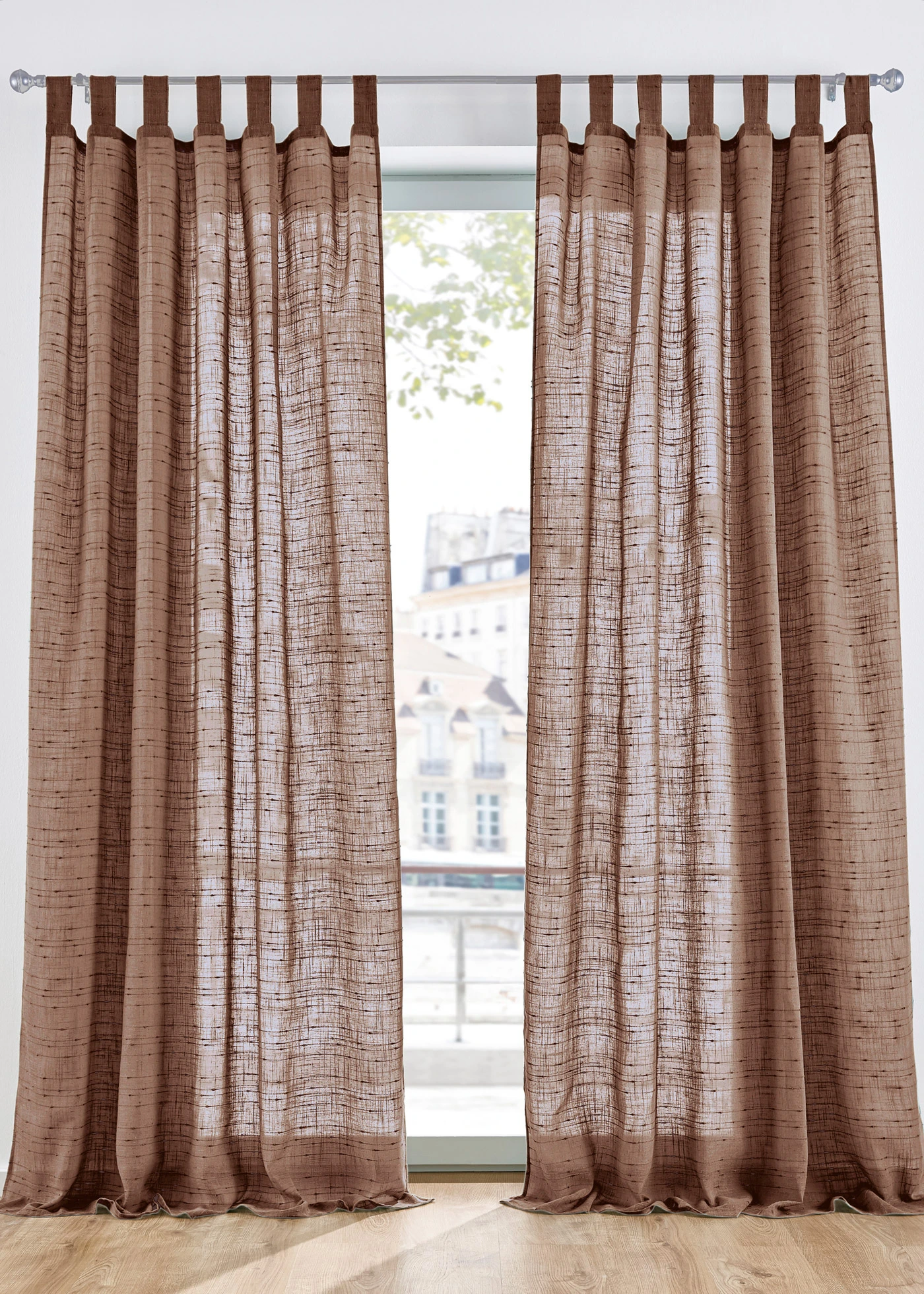 Gordijn met structuur in diverse maten (1 stuk) • donkerbruin • bonprix online shop