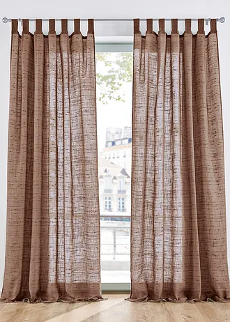 Gordijn met structuur in diverse maten (1 stuk) • donkerbruin • bonprix online shop