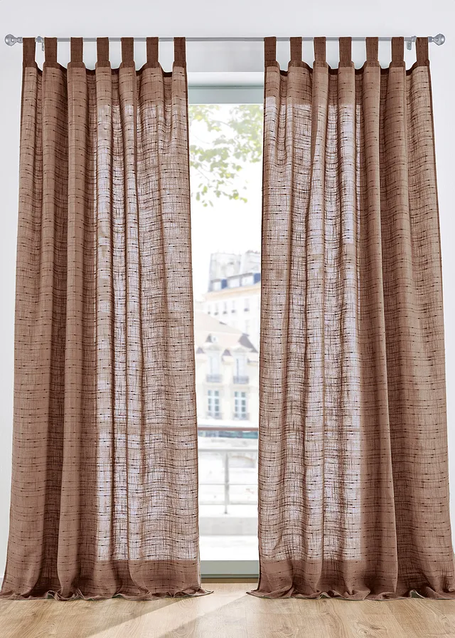 Gordijn met structuur in diverse maten (1 stuk) • donkerbruin • bonprix online shop
