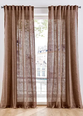 Gordijn met structuur in diverse maten (1 stuk) • donkerbruin • bonprix online shop