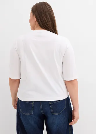 T-shirt 100% coton, Couleur: blanc graphique