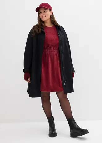 Robe en velours côtelé extensible, Couleur: rouge rubis