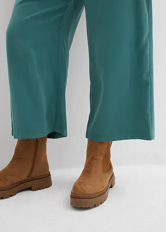 Zkrácené kalhoty z měkké směsi s viskózou • šedozelená plus size • bonprix obchod