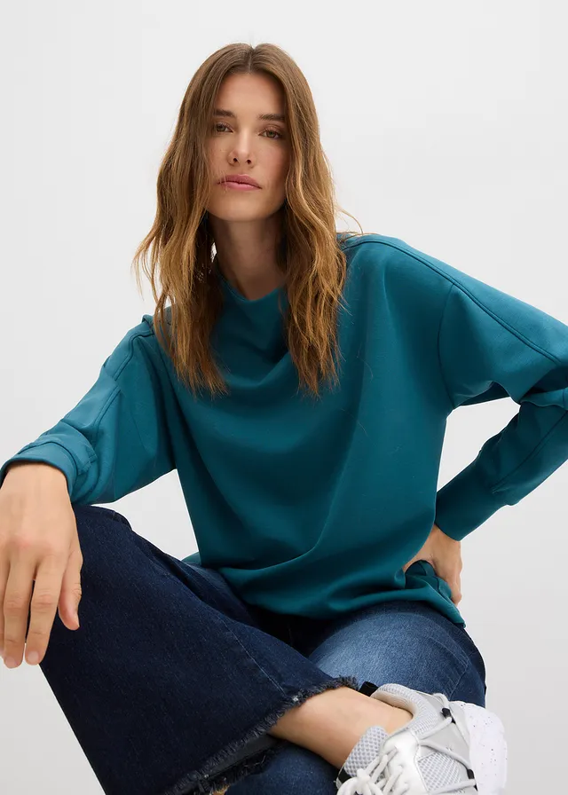Sweat oversize en matière néoprène douce • vert poivre • product-page.page-title-suffix