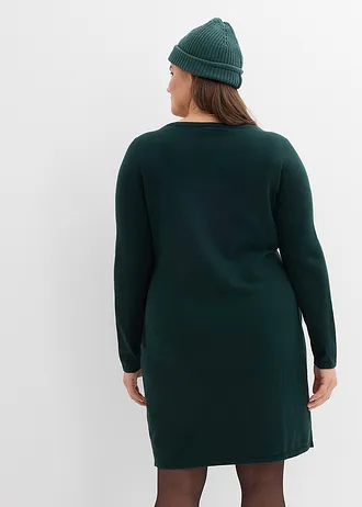 Gebreide jurk, Kleur: diepgroen