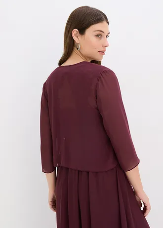 Chiffon bolero met gerecycled polyester • wijnrood • bonprix online shop