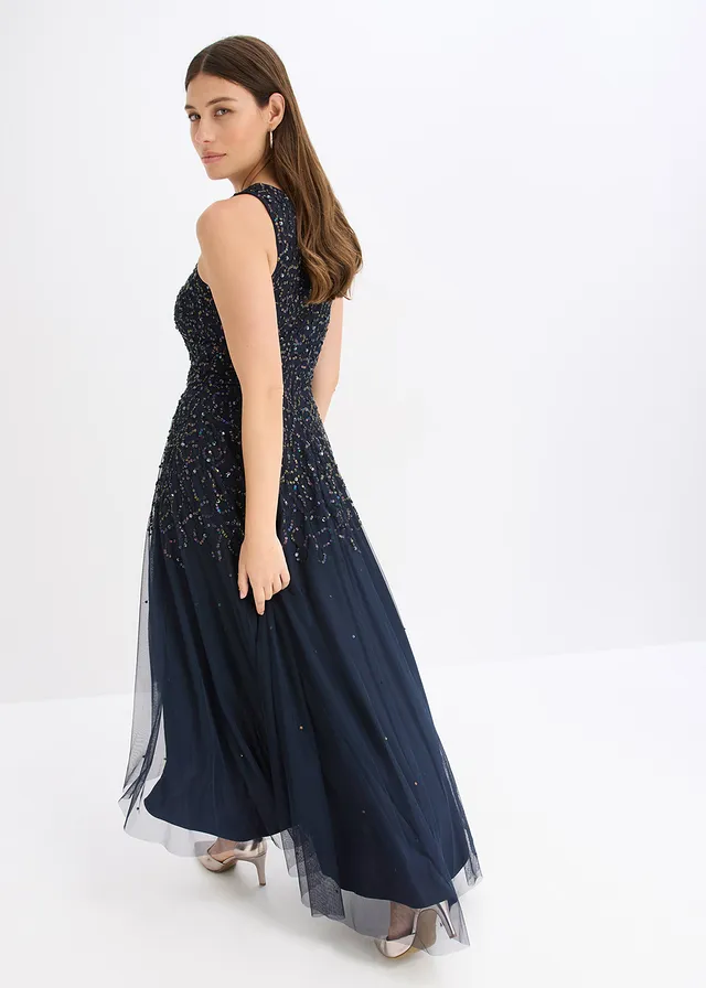 Robe plus longue au dos avec sequins brodés • bleu foncé • product-page.page-title-suffix