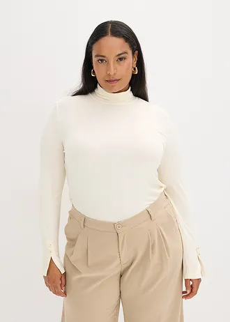 Rolák s dekorativními knoflíky, barva: krémově bílá