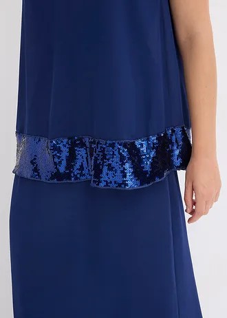 Dlouhé šaty z jemného žoržetu s pajetkami • půlnoční modrá • bonprix obchod