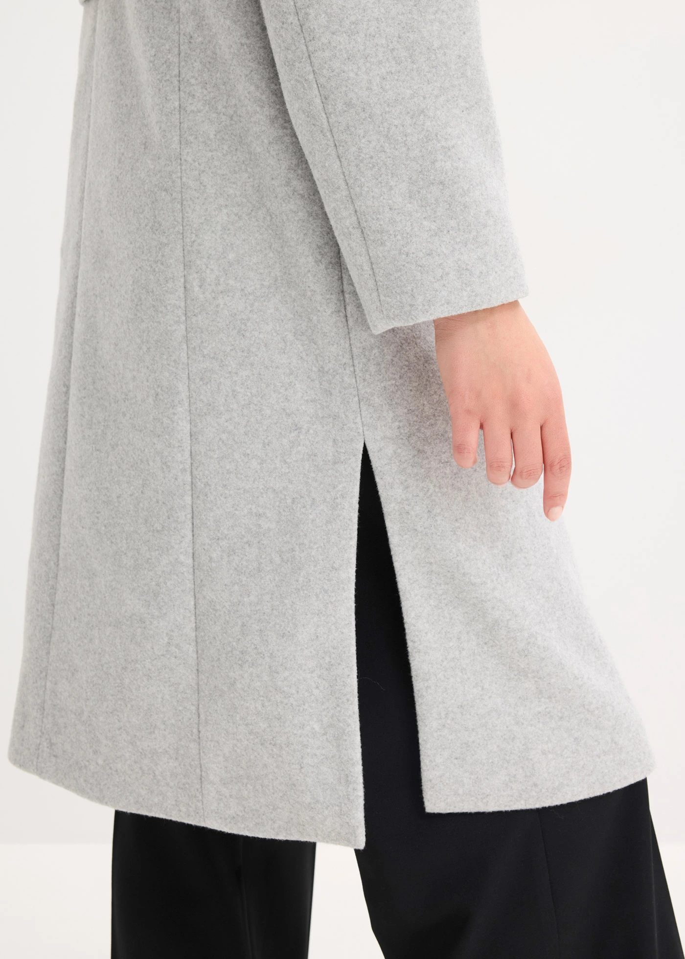 Flaušový kabát s odnímatelnými rukávy • šedá melír • bonprix obchod