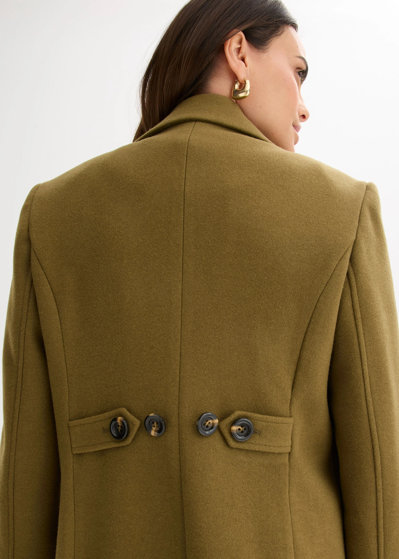 Kabát z umělé vlny v maxi délce • zemitá olivová • bonprix obchod