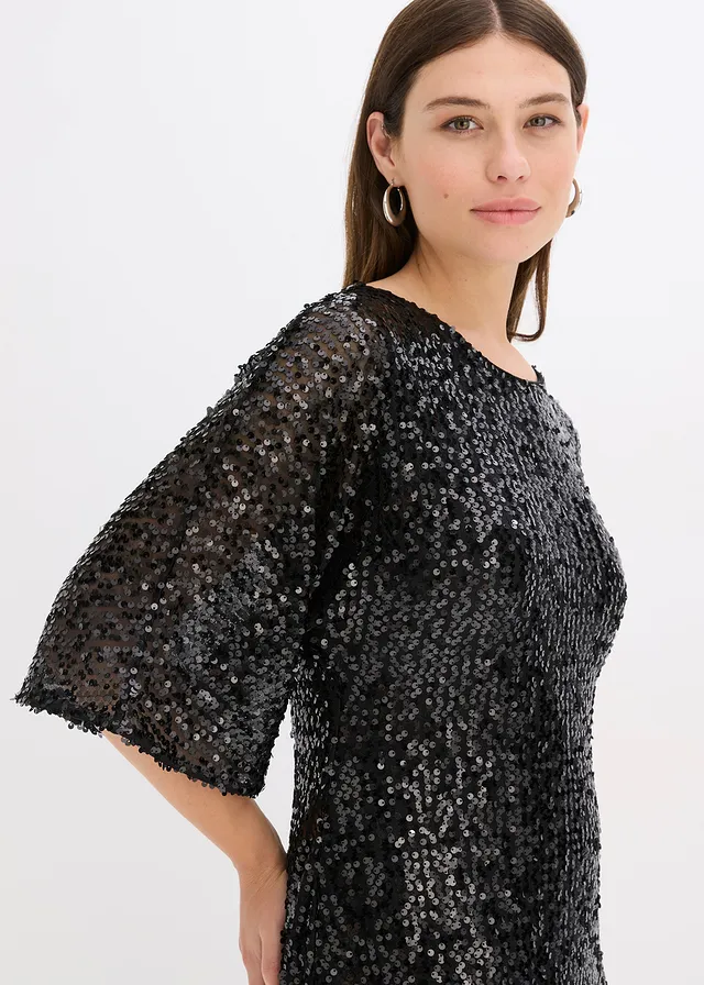 Robe oversize à sequins • noir • product-page.page-title-suffix
