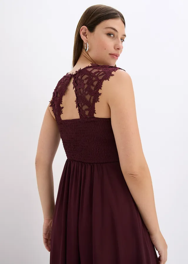 Robe longue avec dentelle • bordeaux • product-page.page-title-suffix