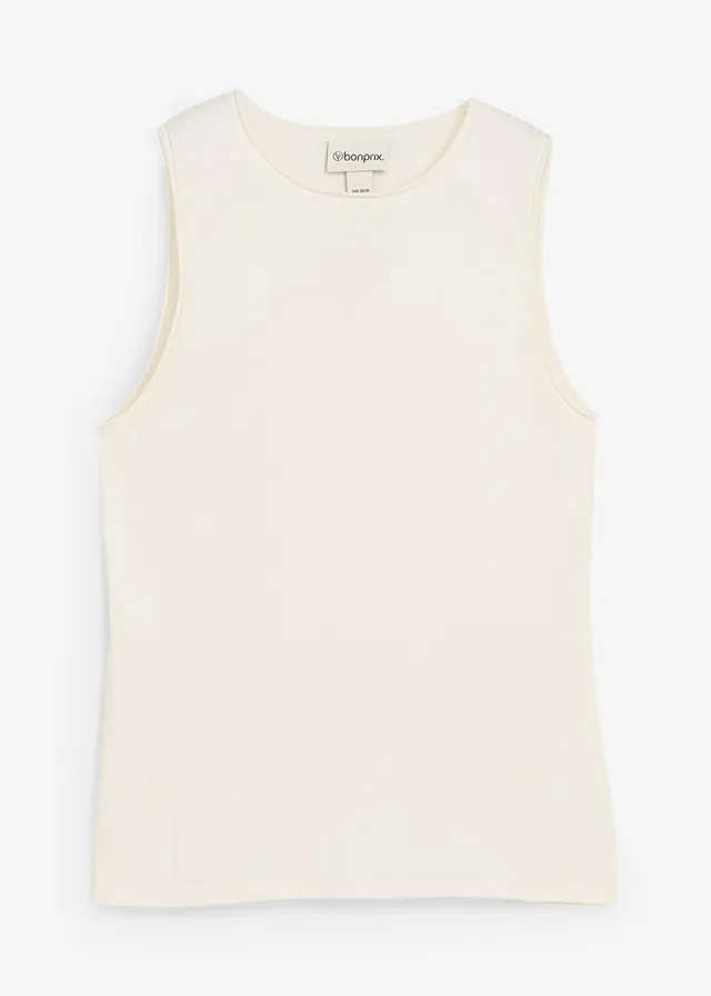 Top en maille 100% coton • ecru • Boutique bonprix