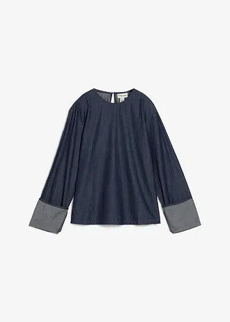 Spijkerblouse met wijde mouwen