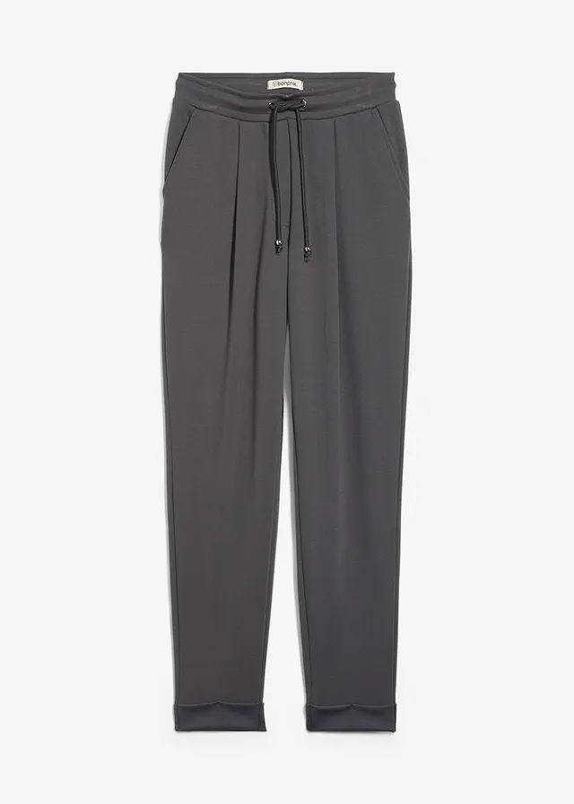 Pantaloni cu elastic și șiret în talie, cu viscoză fluidă
