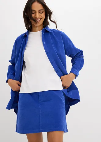 Kordová košeľa, oversize • drahokamovo modrá • obchod bonprix
