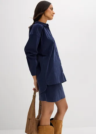 Chemisier en velours côtelé • bleu foncé • Boutique bonprix