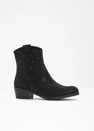 Kovbojská kotníková obuv značky Marco Tozzi • černá • bonprix obchod