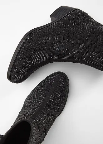 Kovbojská kotníková obuv značky Marco Tozzi • černá • bonprix obchod