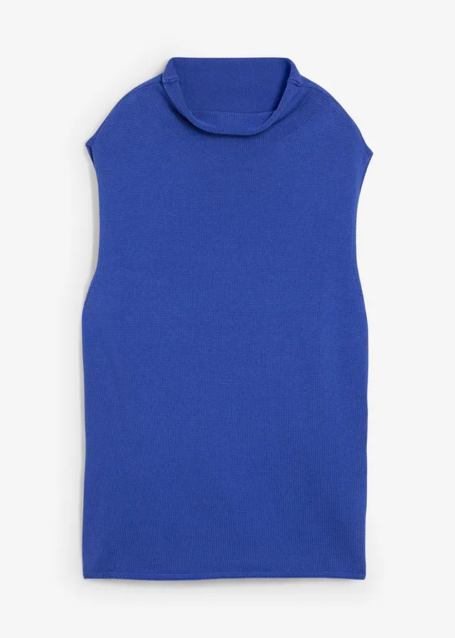 Pull sans manches 100% coton • bleu brillant • Boutique bonprix