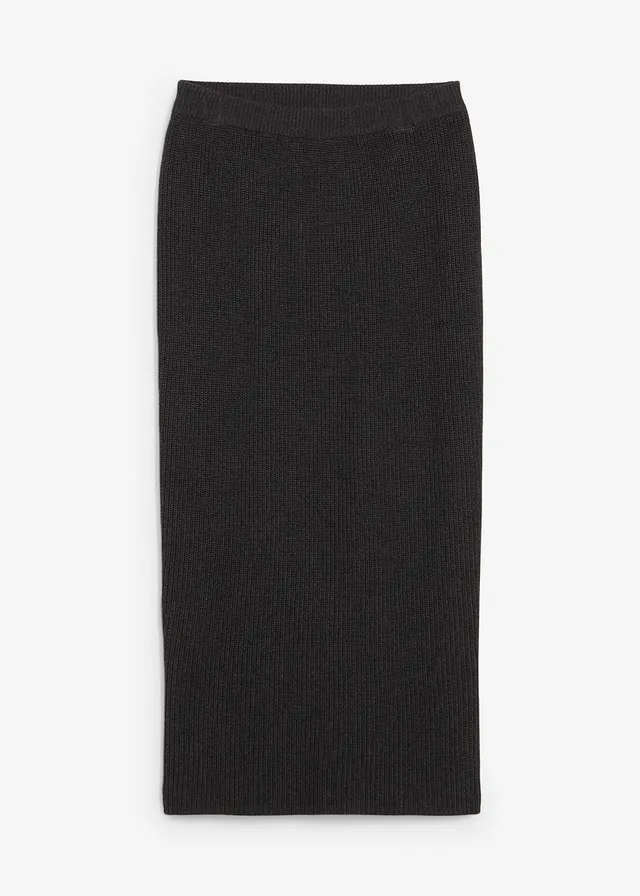 Gebreide rok, Kleur: antraciet gemêleerd