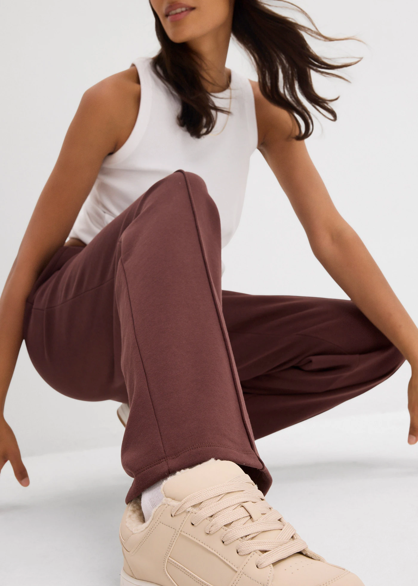 Teplákové kalhoty z čisté bavlny • hnědá terakota • bonprix obchod