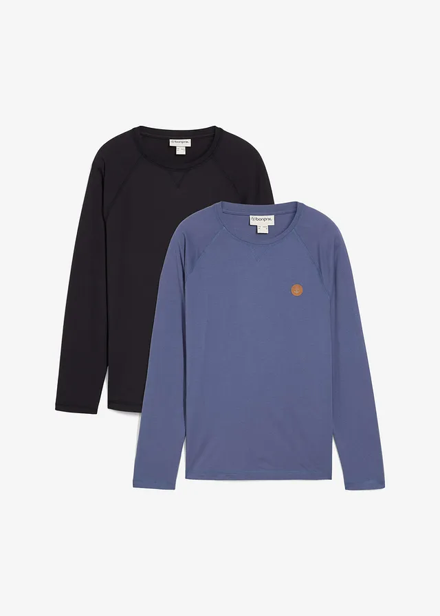 Tričko s dlhým rukávom (2 ks v balení) z čistej bio bavlny