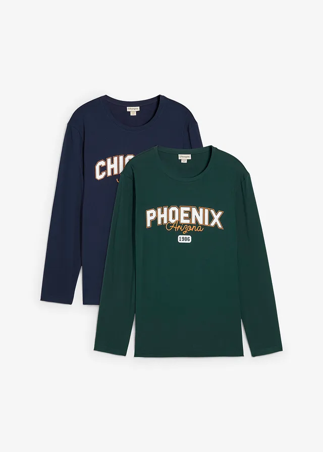Lot de 2 T-shirts manches longues 100% coton