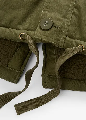 Outdoor parka met teddy voering voor de winter • donkerolijfgroen • bonprix online shop
